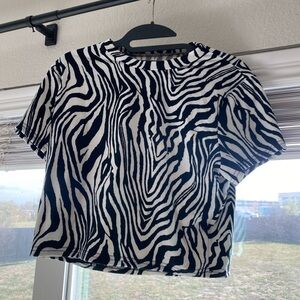 Fleece Zebra Crop Top : L